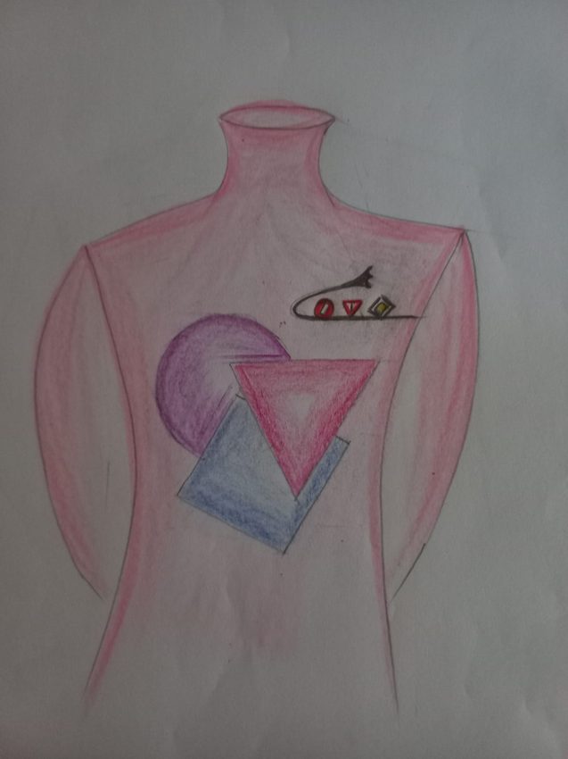 Bozzetto originale del top rosa